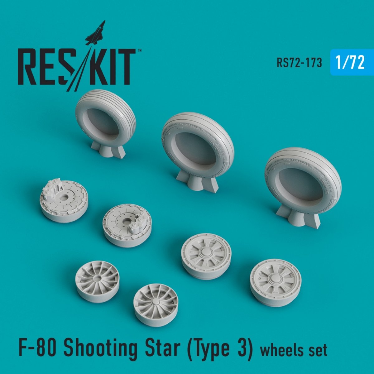 RESKIT RS72-0173 F-80 "SHOOTING STAR" (TYPE 3) WHEELS SET 1/72