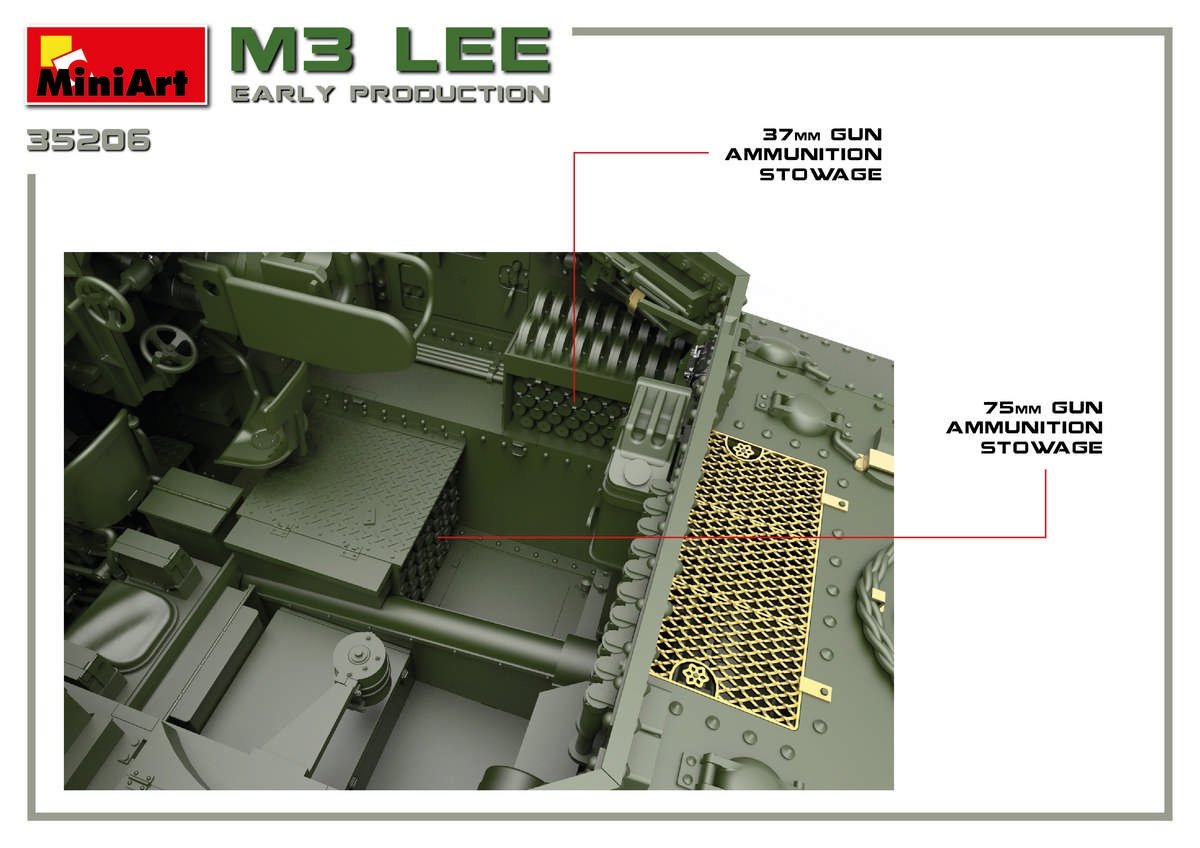 Miniart 35206 M3 Lee early prod. w/interior 1/35 – immagine 17