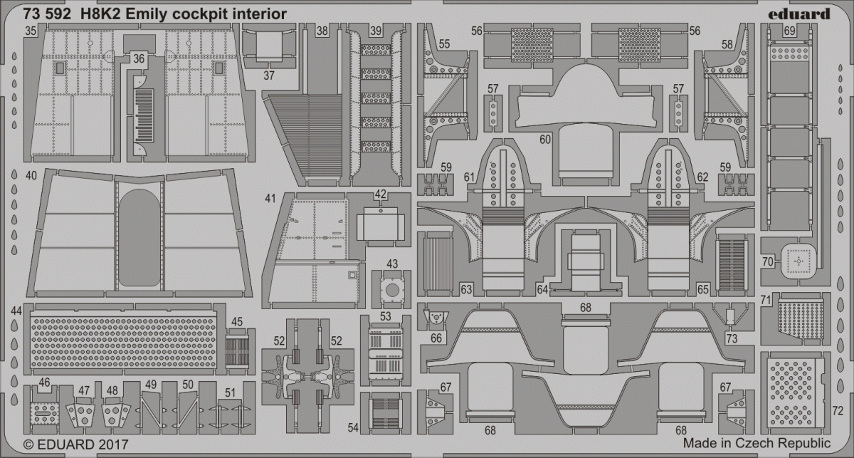 Eduard 73592 H8K2 Emily cockpit interior HASEGAWA 1/72 – immagine 2