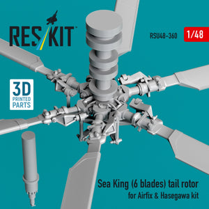 RESKIT RSU48-0360 Sea King (6 blades) tail rotor for Airfix &amp;amp; Hasegawa kit (3D printed) 1/48 – zdjęcie 2
