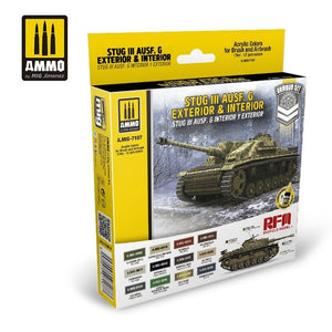 AMMO of Mig Jimenez 7187 STUG III AUSF. G Exterior &amp;amp; Interior Set Set 12x17ml