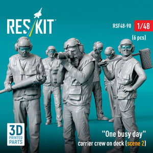 RESKIT RSF48-0090 &amp;quot;One busy day&amp;quot; carrier crew on deck (scene 2) (6 pcs) (3D Printed) 1/48 – Bild 2