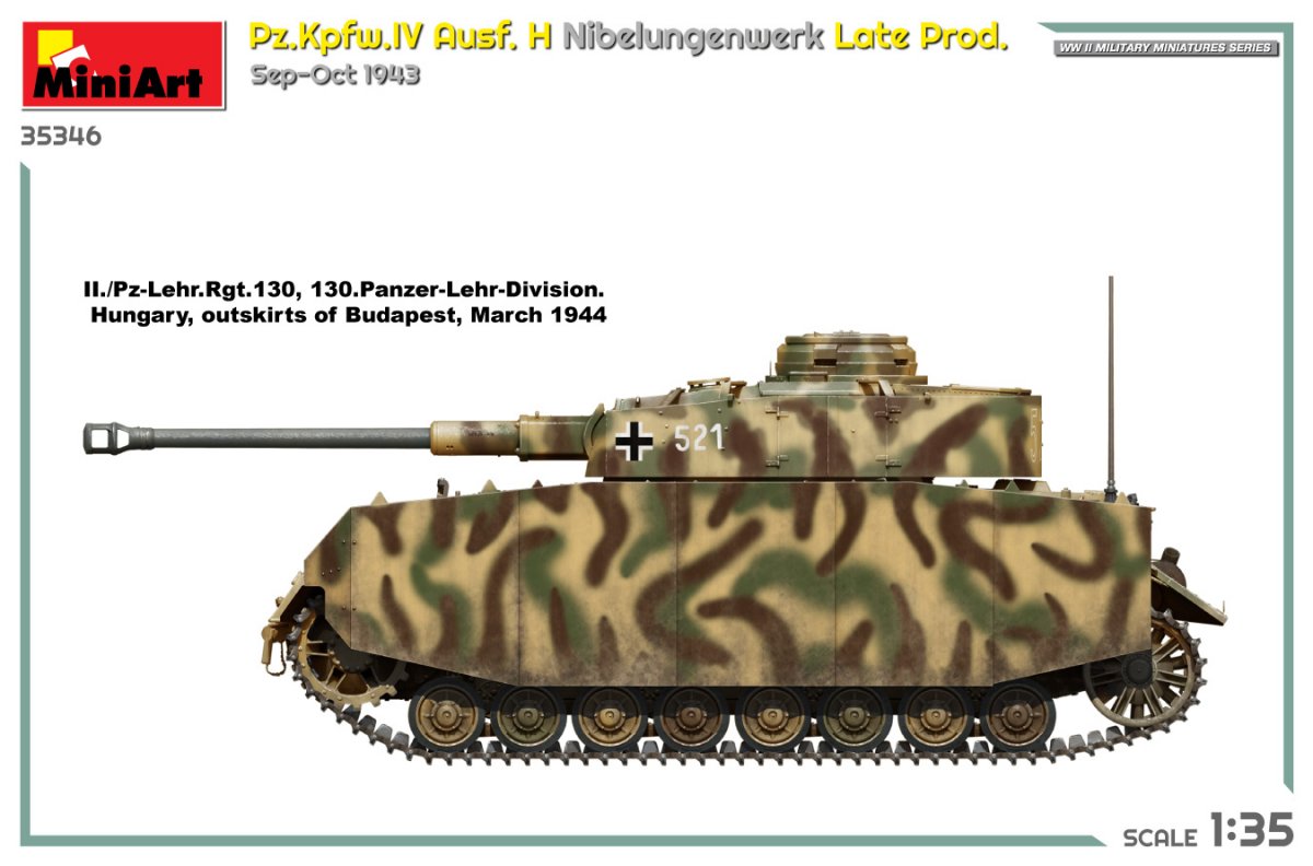 MiniArt 35346 Pz.Kpfw.IV Ausf. H Nibelungenwerk Late Prod. Sep-Oct 1943 1/35 – immagine 4