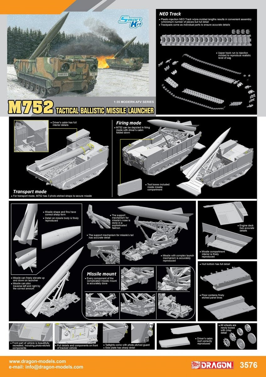 Dragon 3576 M752 TACTICAL BALLISTIC MISSILE LAUNCHER 1/35 – Bild 2