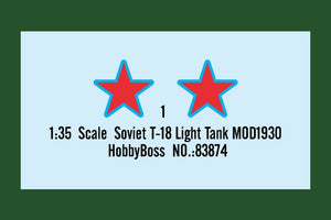 Hobby Boss 83874 Soviet T-18 Light Tank MOD1930 1/35 – imagen 3