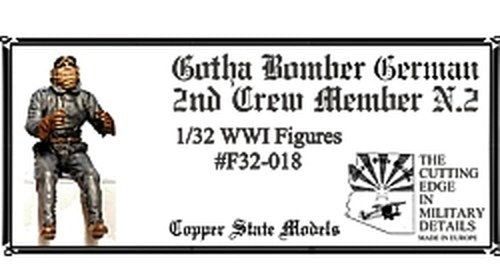 Copper State Models F32-018 Bomber German 2nd Crew Member N.2 1/32