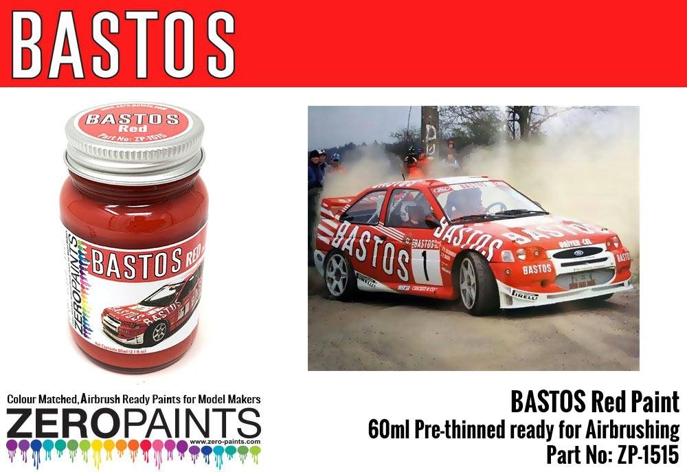 Peinture rouge Bastos Zero Paints ZP-1515 pour voitures sponsorisées par Bastos, 60 ml