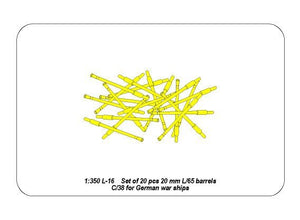 Aber 350L-16 Set of 20 pcs 20 mm L/65 barrels C/38 for German ships 1/350 – Bild 4