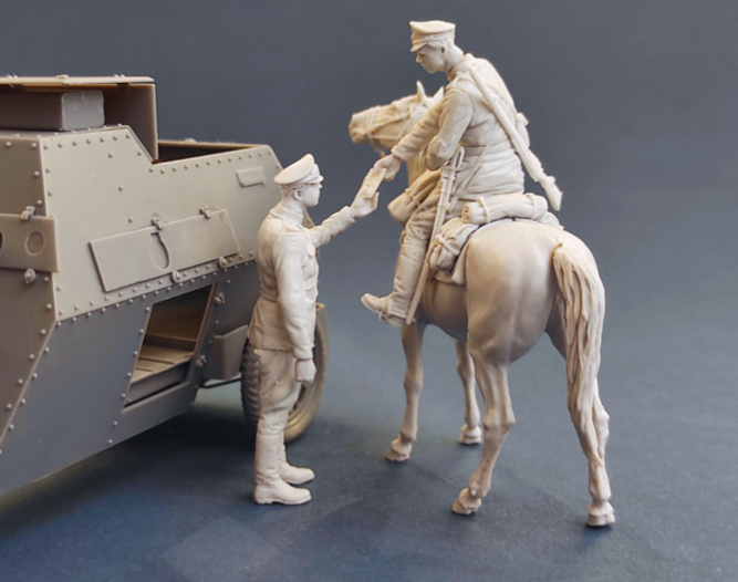 Copper State Models F35-032 Imperial Russian Automobile MG platoon Orderly officer passing an order 1/35 – immagine 2
