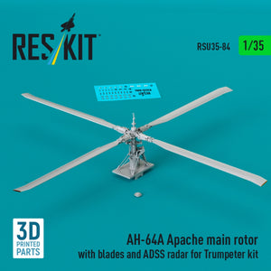 RESKIT RSU35-0084 AH-64A Apache main rotor with blades and ADSS radar for Trumpeter kit (3D Printed) 1/35