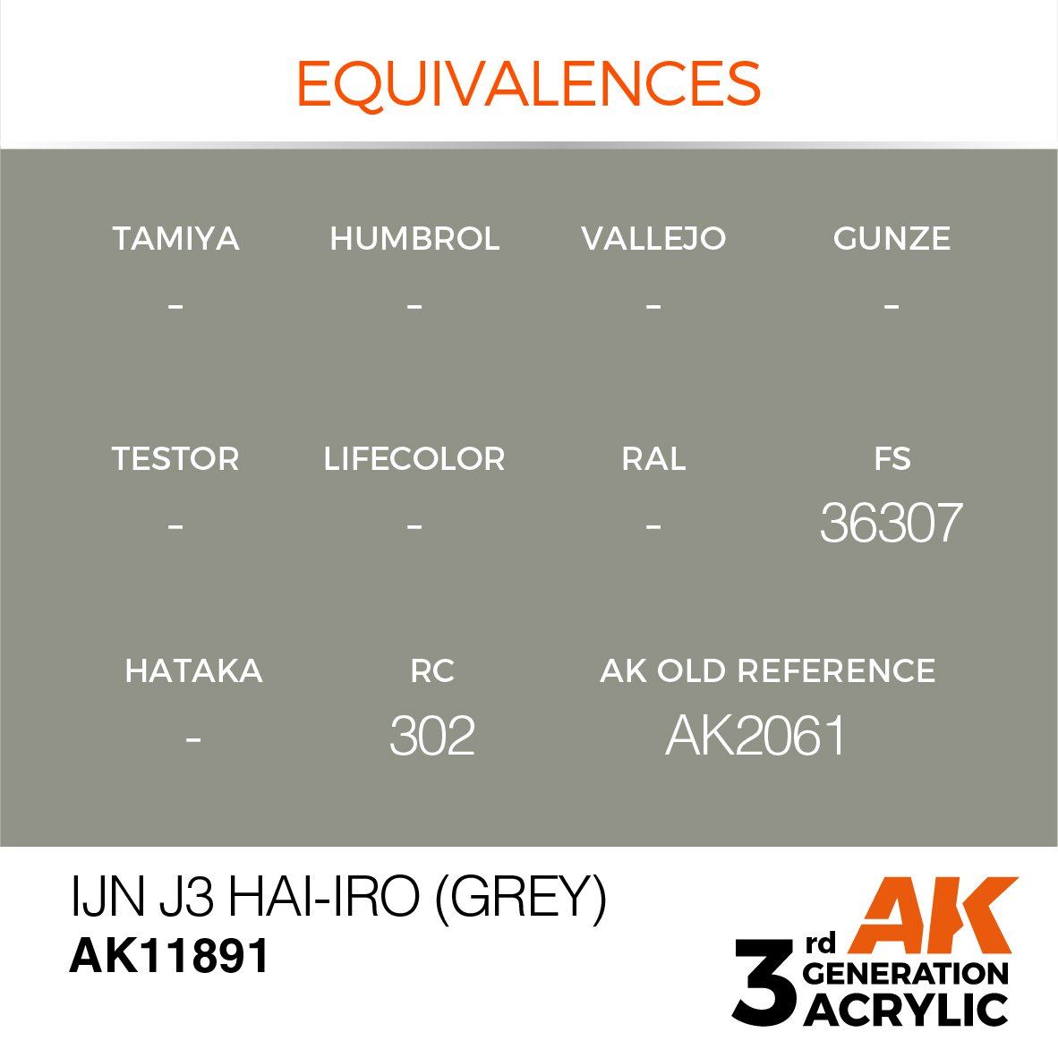 AK Interactive AK11891 IJN J3 HAI-IRO (GREY) – AIR 17ml – immagine 3
