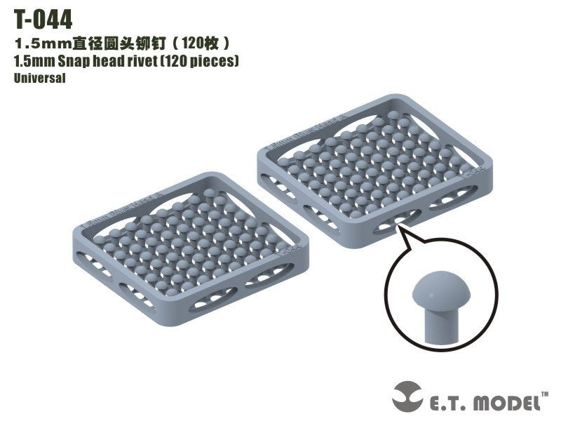 Rivets à tête clipsable ET modèle T-044 de 1,5 mm (120 pièces) (rivets)