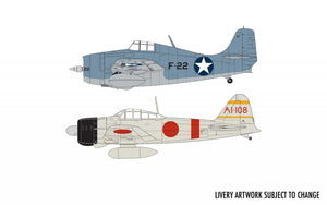 Airfix 50184 Grumman F4F-4 Wildcat &amp;amp; Mitsubishi Zero Dogfight Doubles - Gift Set 1/72 – immagine 2