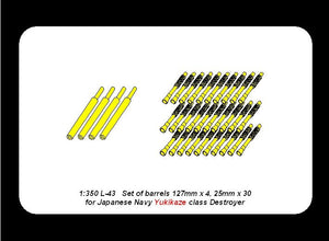 Aber 350L-43 Set of barrels 127mm x 4; 25mm x 30 for Japan Navy Yukikaze class Destroyer 1/350 – zdjęcie 4