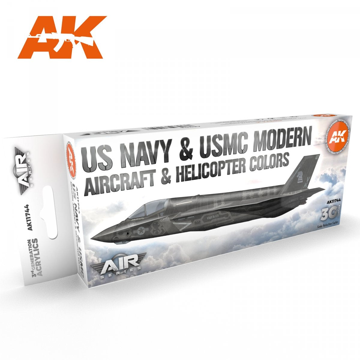 AK Interactive AK11744 Couleurs modernes des avions et hélicoptères de l&amp;#39;US Navy et de l&amp;#39;USMC 8 x 17 ml