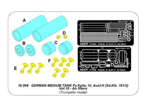 Aber 16069 GERMAN MEDIUM TANK Pz.Kpfw. IV, Ausf.H (Sd.Kfz. 161/2) Vol.10 - Air filters 1/16 – zdjęcie 15
