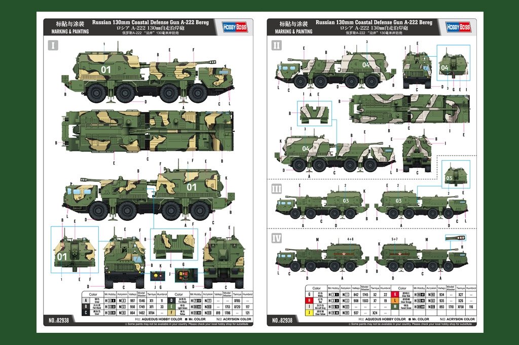 Hobby Boss 82938 Russian 130mm Coastal Defense Gun A-222 Bereg 1/72 – immagine 3