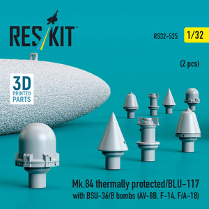 RESKIT RS32-0525 Mk.84 à protection thermique/BLU-117 avec bombes BSU-36/B (2 pièces) (Impression 3D) 1/32 – image 2