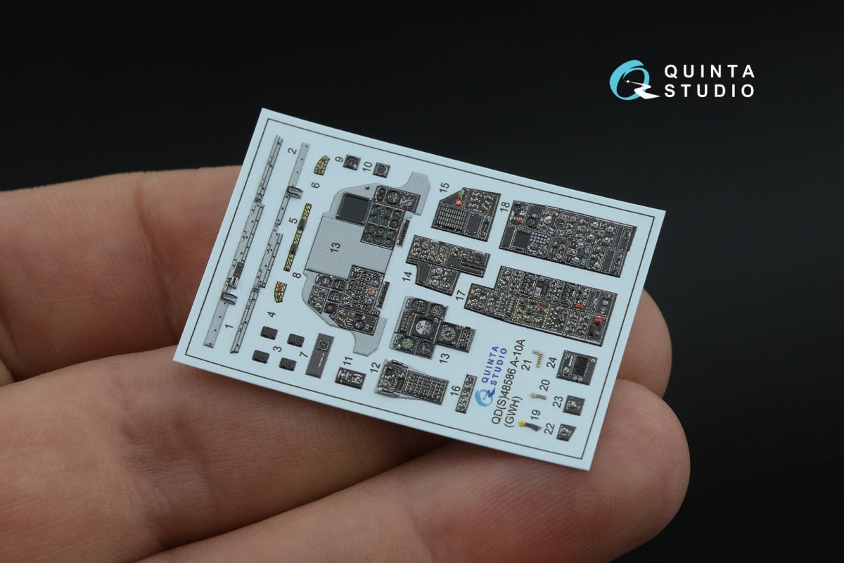 Quinta Studio QDS-48586 A-10A Warthog 3D-Printed &amp;amp; coloured Interior on decal paper (GWH) (small version) 1/48 – zdjęcie 5