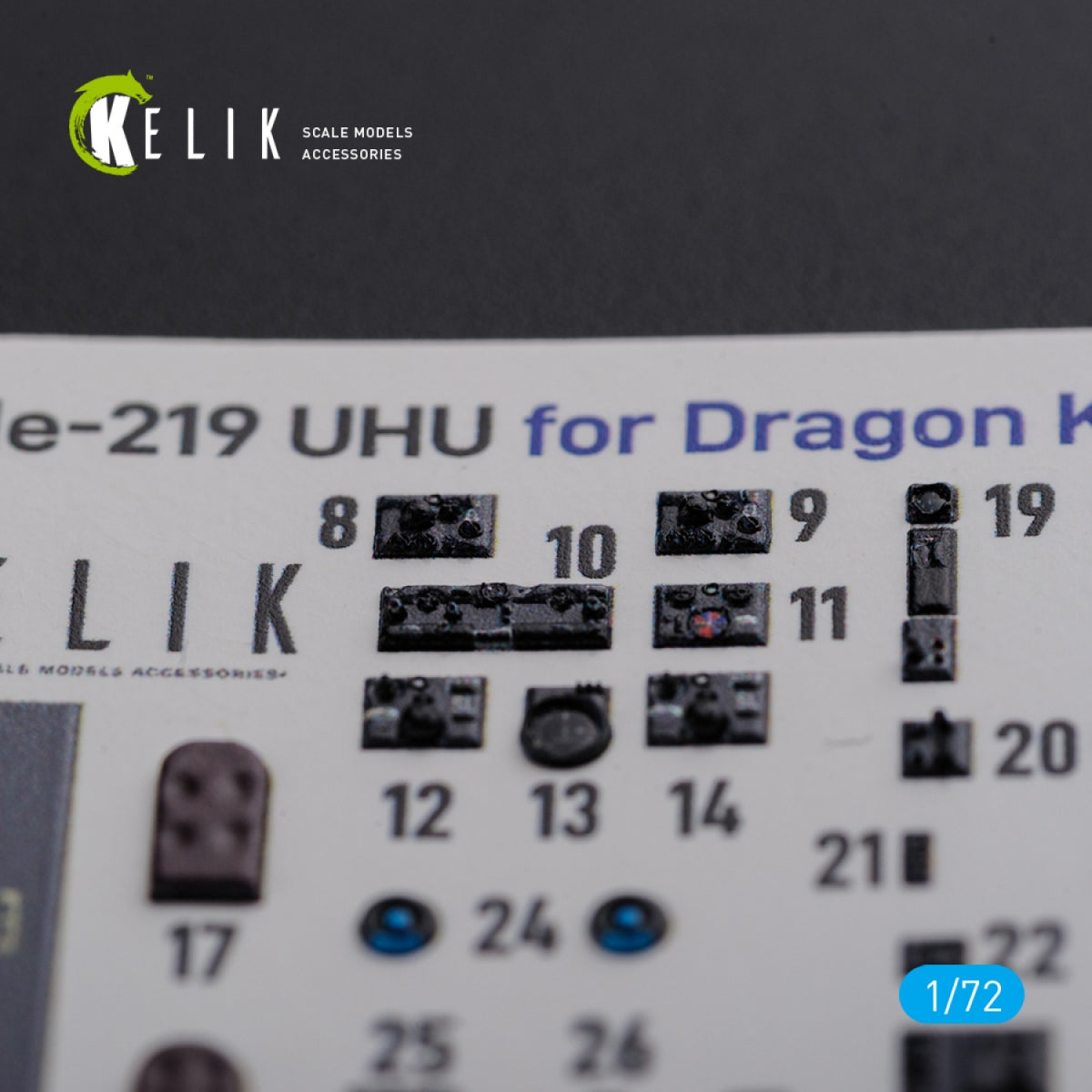 KELIK K72104 HE-219 UHU interior 3D decals for Dragon kit 1/72 – Bild 3