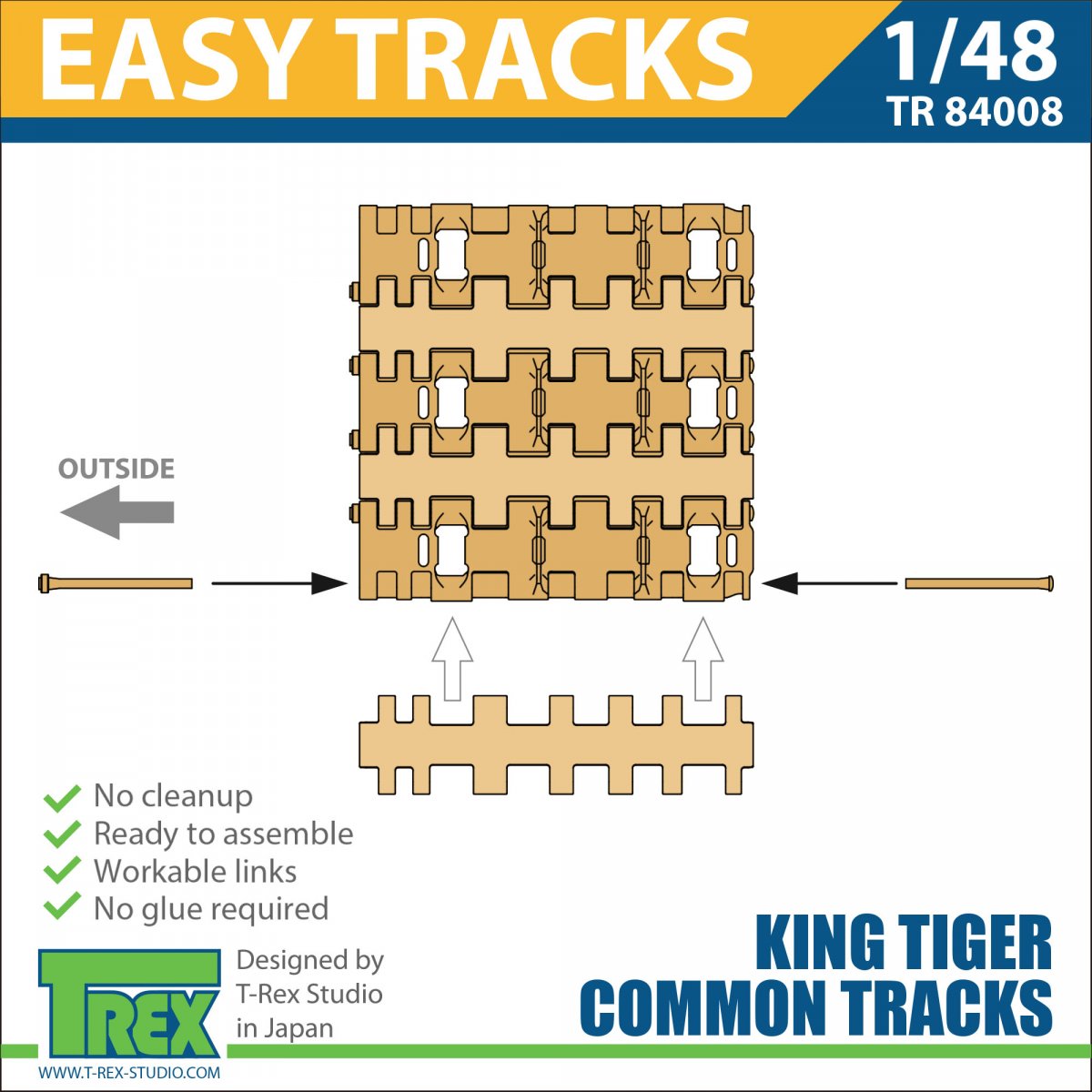 T-Rex Studio TR84008 Patins de chenilles King Tiger 1 1/48 – image 5