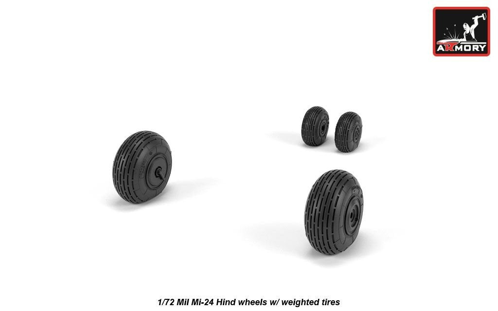 Armory Models AW72052 Mil Mi-24 Hind wheels w/ weighted tires 1/72 – zdjęcie 4