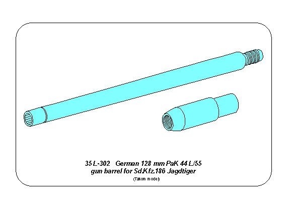 Aber 35L-302 Lufa 128mm PaK 44L/55 do działa pancernego Jagdtiger (Takom) 1/35 – imagen 2