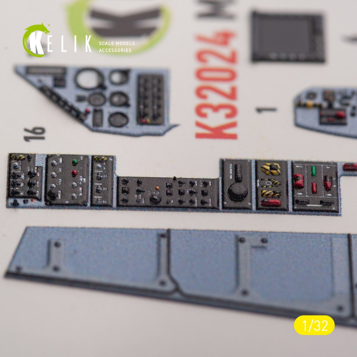 KELIK K32024 Mirage 2000C - interior 3D decals for Kitty Hawk/Zimi models kit 1/32 – immagine 7