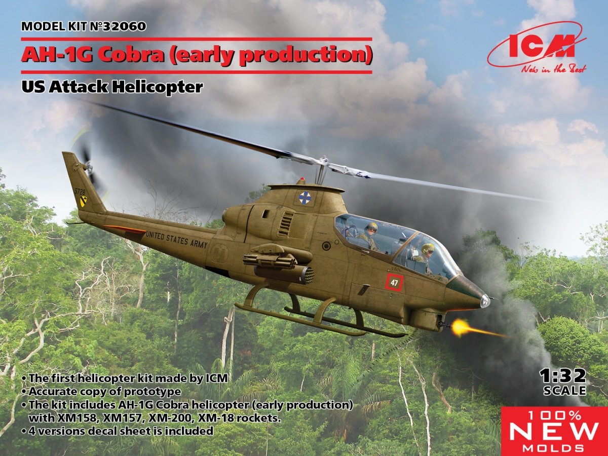 ICM 32060+P AH-1G Cobra (première production) + KIT DE PEINTURE 1/32