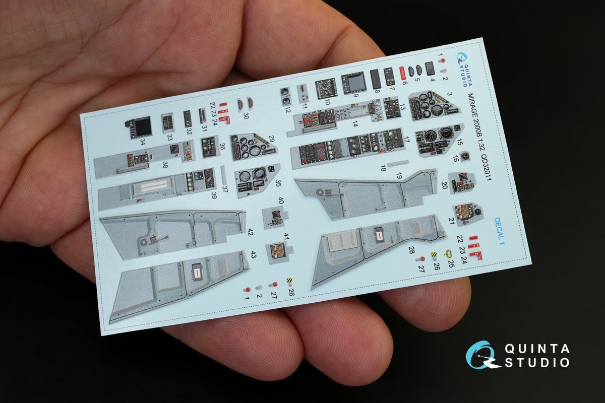 Quinta Studio QD32011 Mirage 2000B 3D-Printed &amp;amp; coloured Interior on decal paper (for Kitty Hawk kit) 1/32 – Bild 3