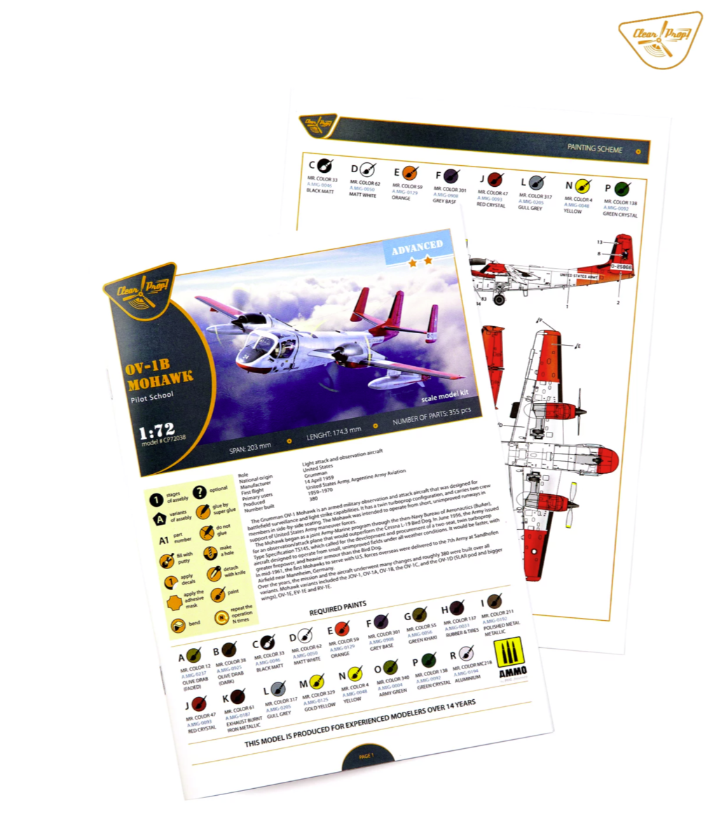 Clear Prop! CP72038 OV-1B Mohawk &amp;quot;Pilot School&amp;quot; ADVANCED KIT 1/72 – zdjęcie 26