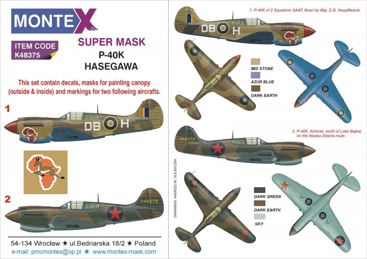 Montex K48375 P-40K 1/48