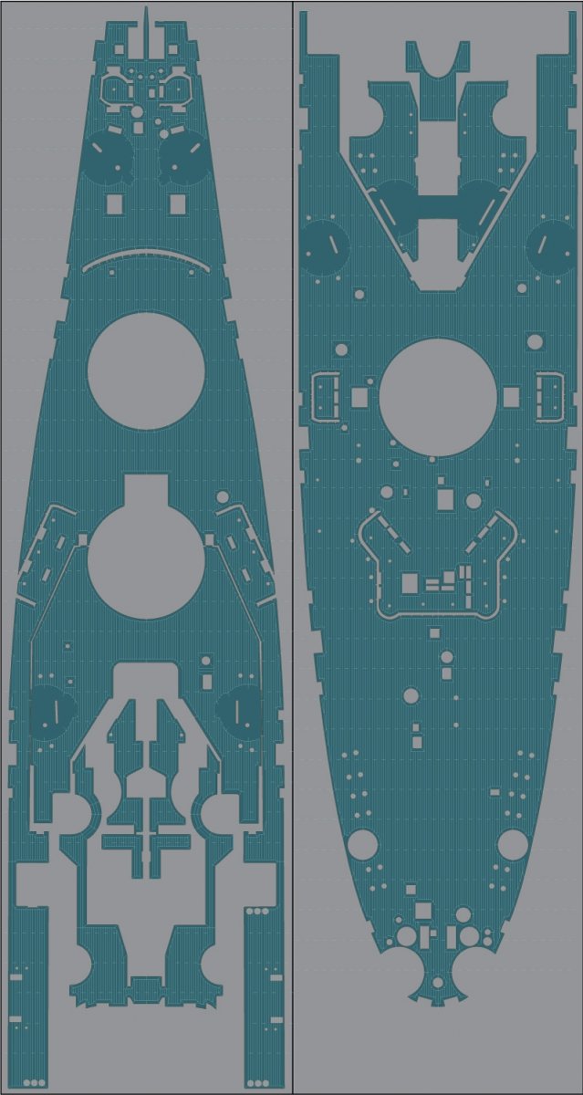 Pontos 35002WD1 USS BB-63 Missouri Wooden Deck set Blue Deck 1/350
