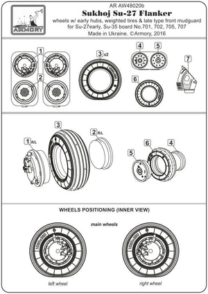 Armory Models AW48020b Sukhoj Su-27 Flanker wheels 1/48 – immagine 6
