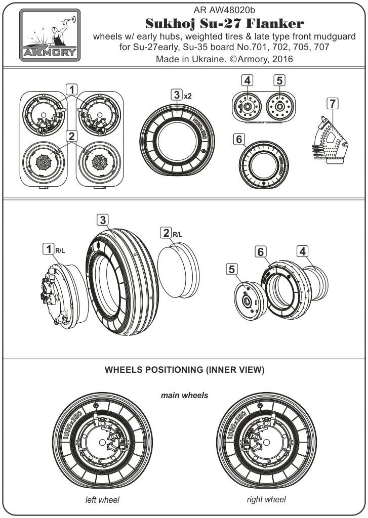 Armory Models AW48020b Sukhoj Su-27 Flanker wheels 1/48 – immagine 6