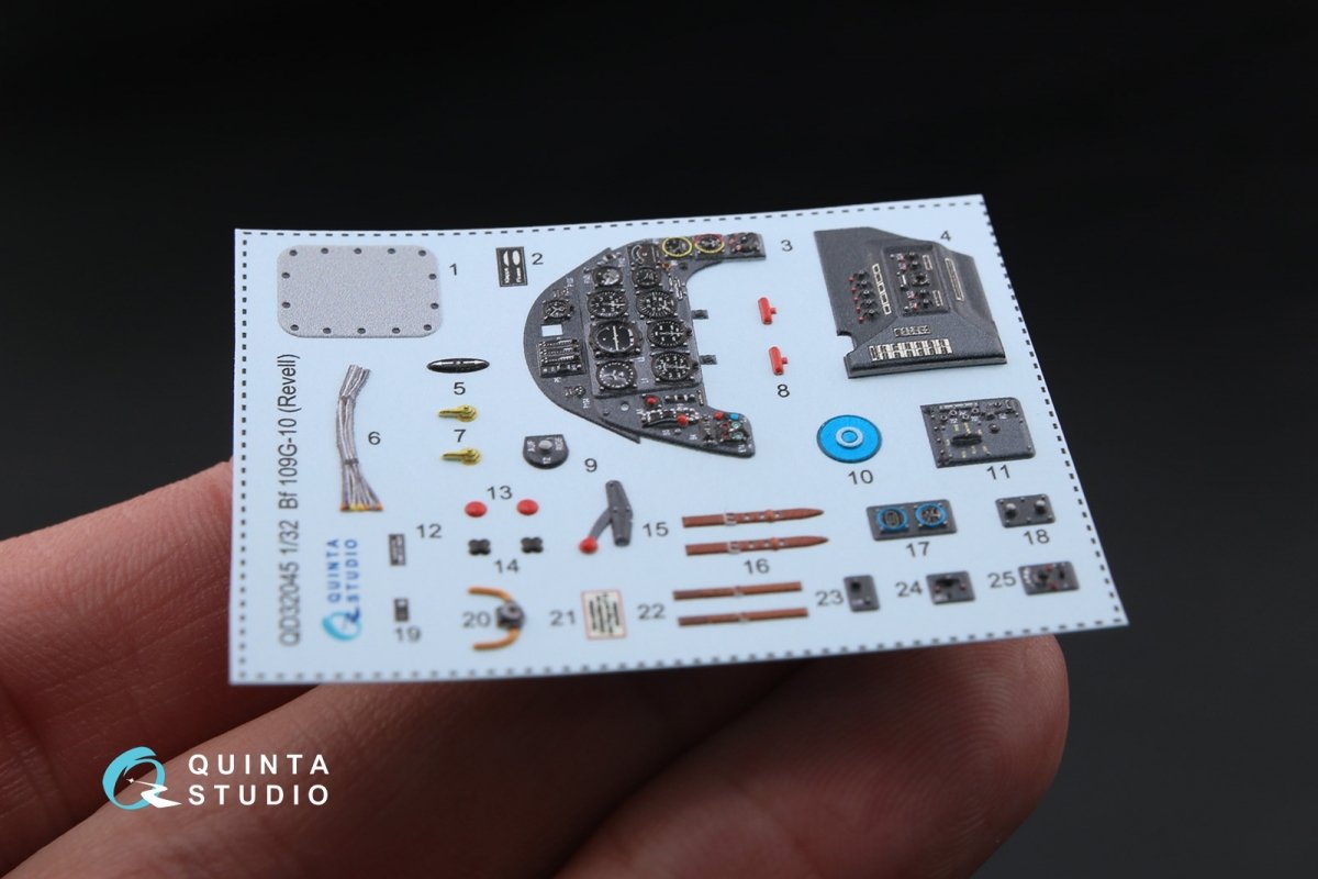 Intérieur imprimé en 3D et coloré sur papier décalcomanie Quinta Studio QD32045 Bf 109G-10 (pour maquette Revell) 1/32 – image 4