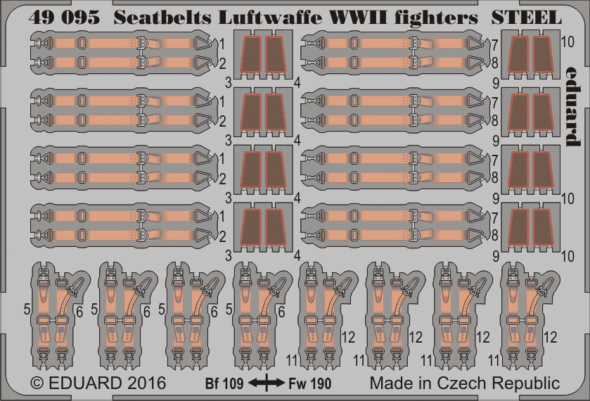 Eduard BIG49343 Seatbelts WWII Axis AF STEEL 1/48 – immagine 2