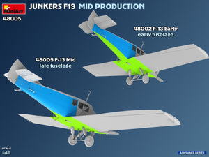 MiniArt 48005 Junkers F13. Mid Prod. German, Polish, Swiss Service 1/48 – immagine 8