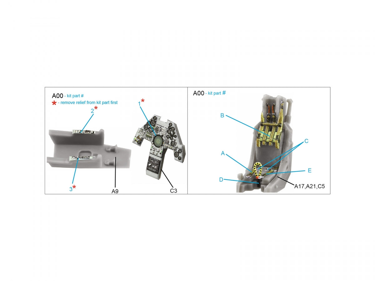 Quinta Studio QD72126 AV-8A early 3D-Printed coloured Interior on decal paper (Airfix) 1/72 – immagine 2