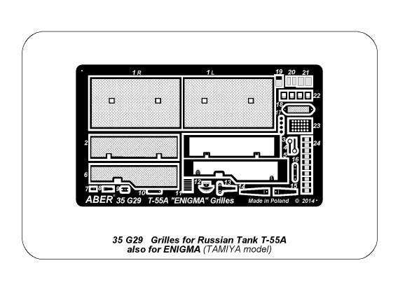 Aber 35G29 Grilles for Russian Tank T-55A also for T-55 ENIGMA 1/35 – immagine 8