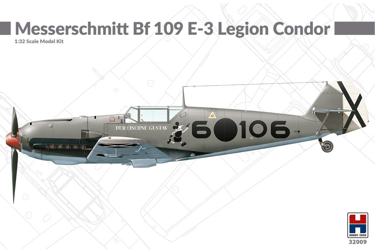 Hobby 2000 32009 Messerschmitt Bf-109 E-3 Legion Condor (DRAGON + CARTOGRAPHIE + MASQUE) 1/32