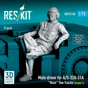 RESKIT RSF72-0085 Male driver for A/S-32A-31A "Mule" Tow Tractor (scene 1) (1 pcs) (3D Printed) 1/72