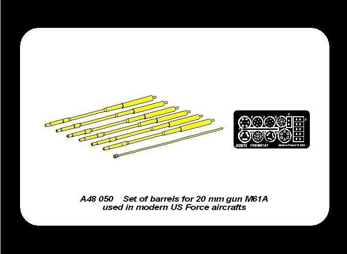 Aber A48 050 Jeu de canons pour canon de 20 mm M61A1 utilisé dans les avions modernes des forces américaines (1/48) – image 11