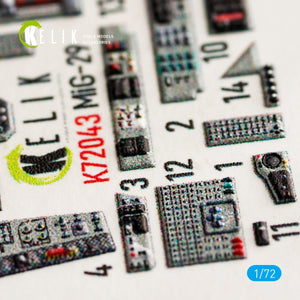 KELIK K72043 MIG-29 FULCRUM-A 9-12 INTERIOR 3D DECALS FOR GWH KIT 1/72 – immagine 5
