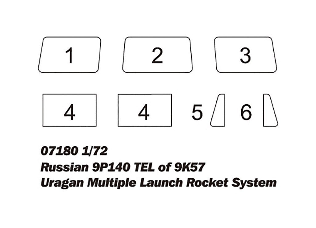 Trumpeter 07180 Russian 9P140 TEL of 9K57 Uragan Multiple Launch Rocket System 1/72 – Bild 4
