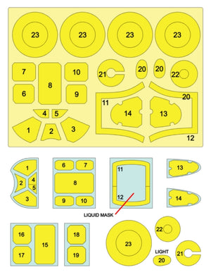 Omask 54036 P-51B Mustang mask (for Tamiya) 1/48 – Bild 2