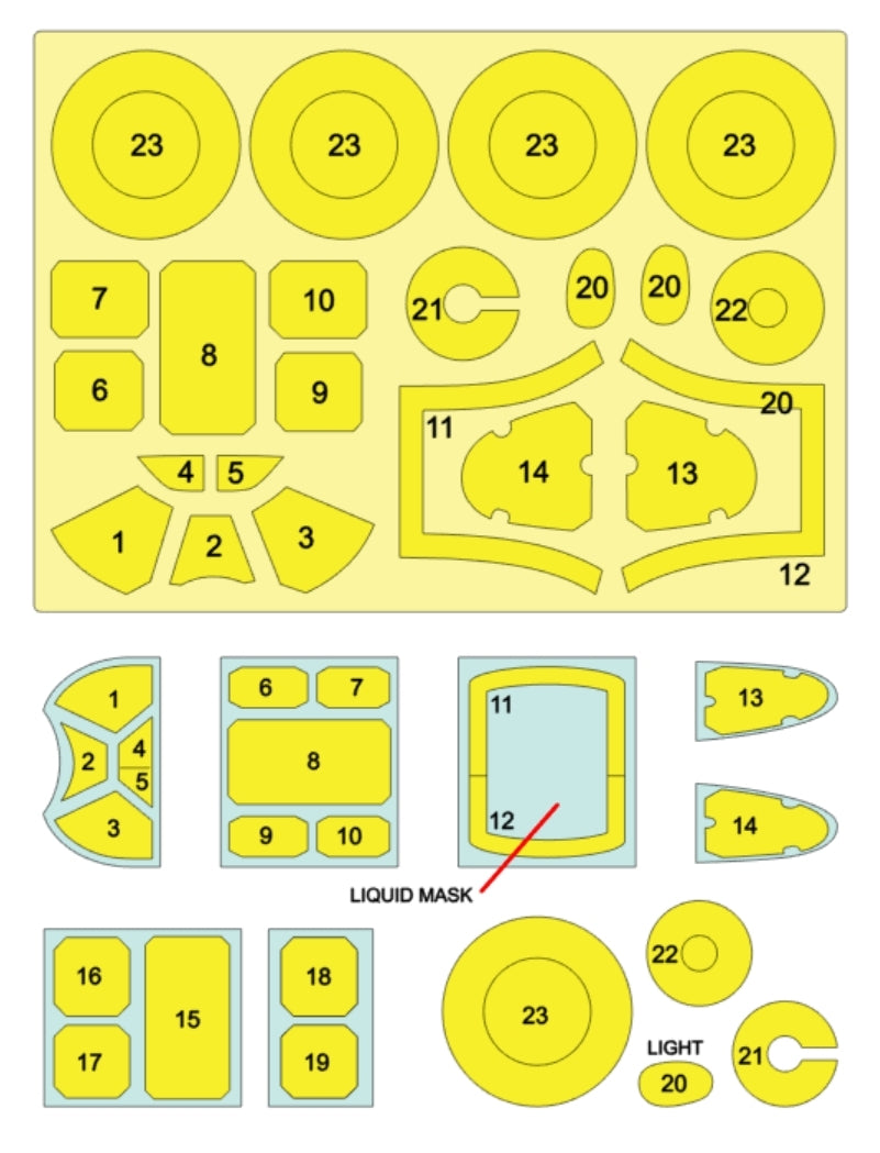 Omask 54036 P-51B Mustang mask (for Tamiya) 1/48 – Bild 2