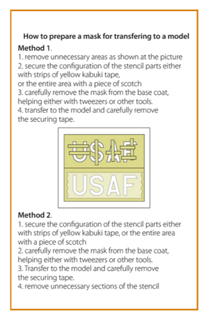 Clear Prop! CPA48068 F-86A pre-cut patterns for numbers and letteringpainting mask on &amp;quot;yellow kabuki paper&amp;quot; for CP4824 kit 1/48 – imagen 3