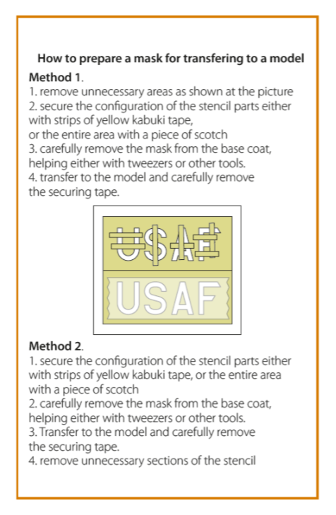 Clear Prop! CPA48068 F-86A pre-cut patterns for numbers and letteringpainting mask on &amp;quot;yellow kabuki paper&amp;quot; for CP4824 kit 1/48 – imagen 3