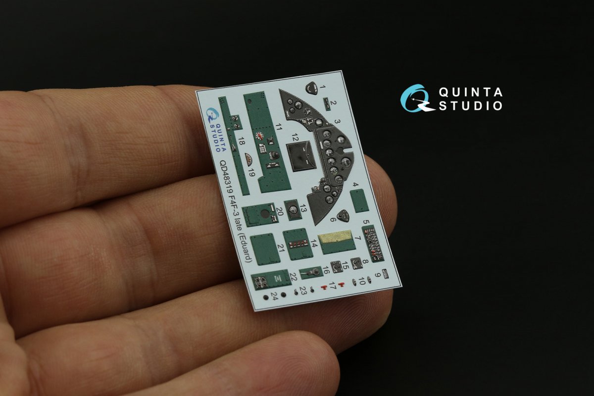 Quinta Studio QD48319 F4F-3 late 3D-Printed &amp;amp; coloured Interior on decal paper (Eduard) 1/48 – Bild 2